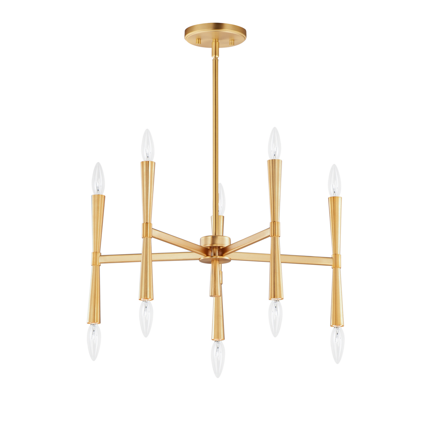 Satin Brass Chandelier from the Rome Collection