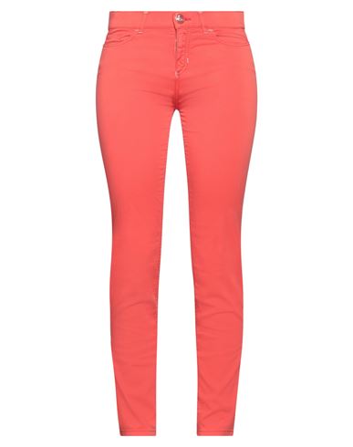 Woman Pants Tomato red Size M Cotton, Elastane