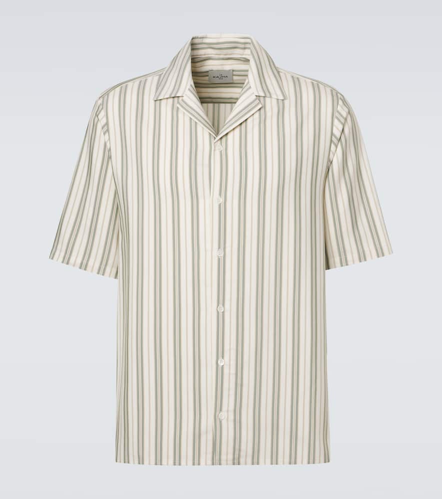Striped silk bowling shirt