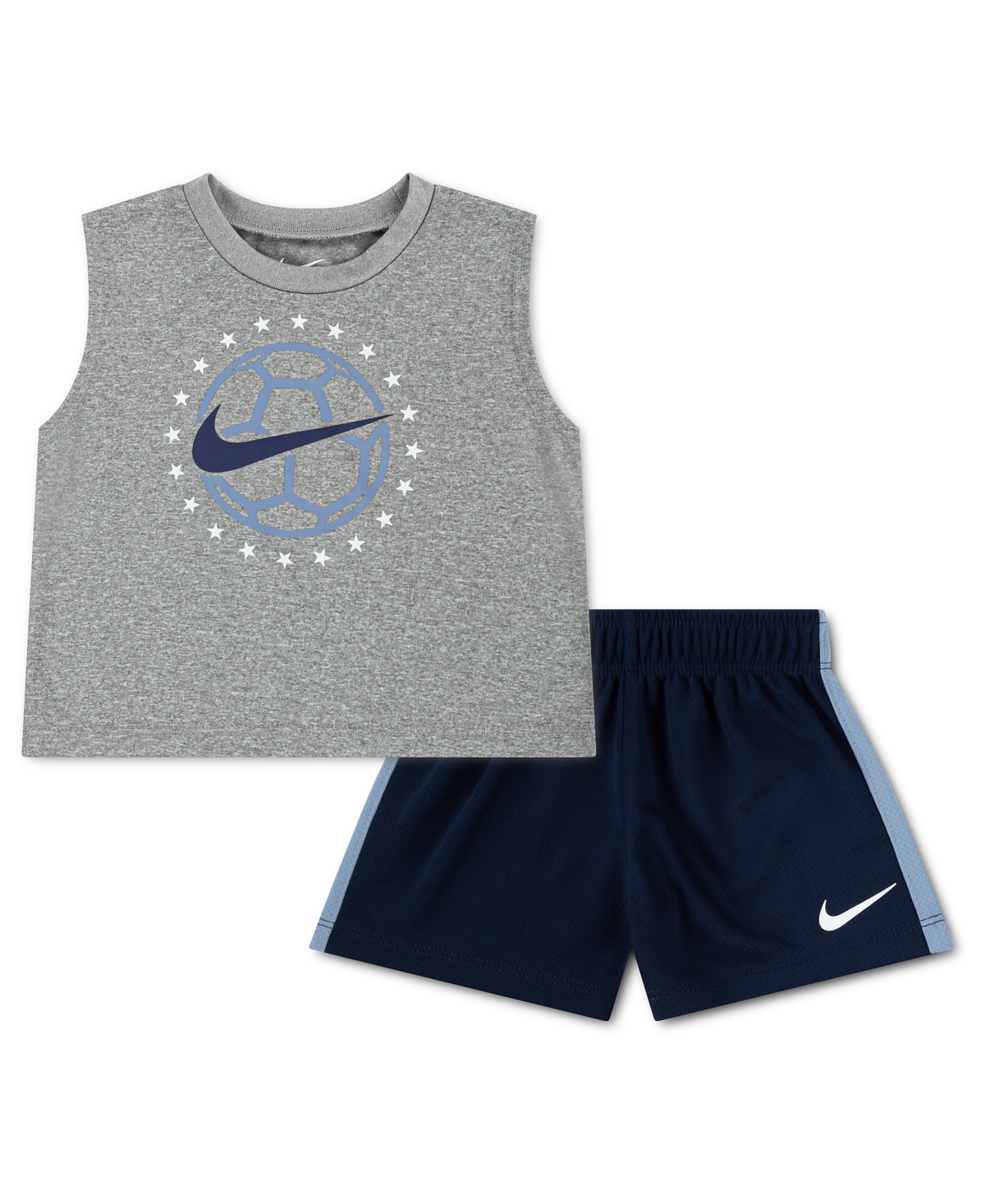 Baby Boys' Goal Mode Tank and Shorts, 2-Piece Set - Midnight Navy/Gray