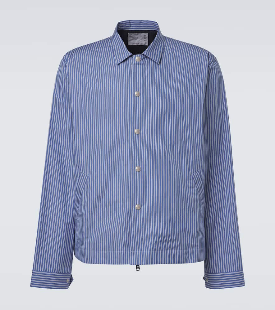 Striped cotton poplin blouson jacket
