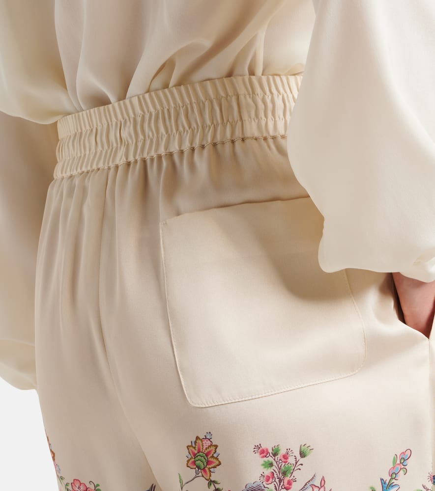 Floral wide-leg pants