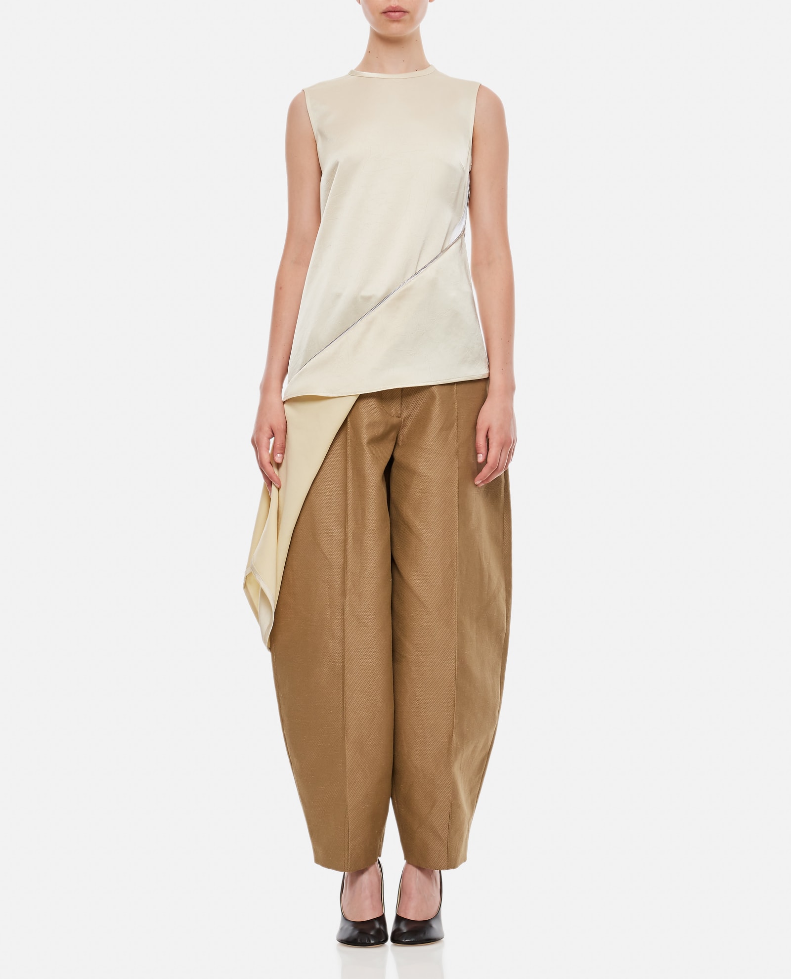 Zip Detail Sleeveless Top