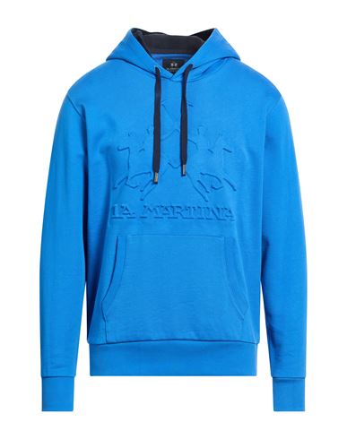 Man Sweatshirt Azure Size L Cotton
