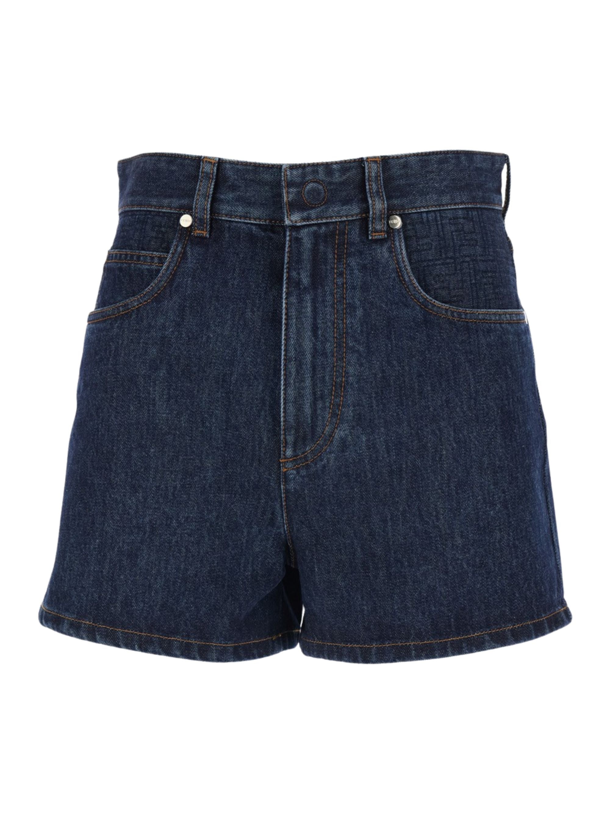 Quilted Cotton Mini Shorts with Belt Loops