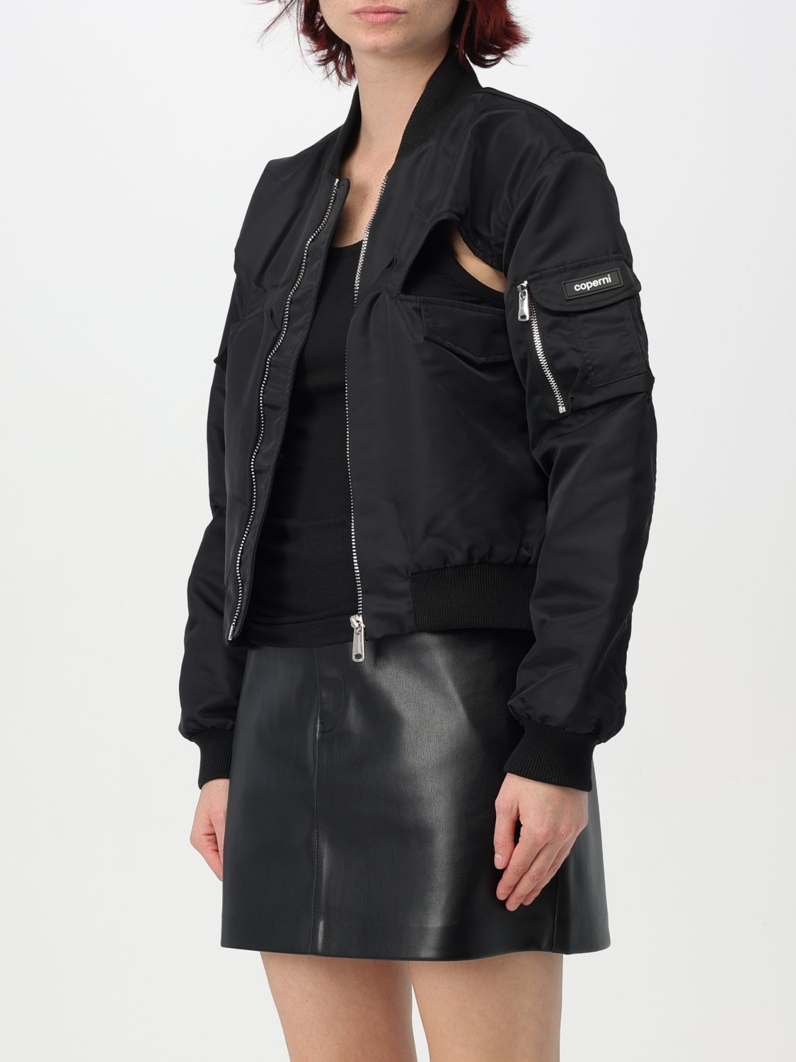 Cut-out bomber jacket - Black