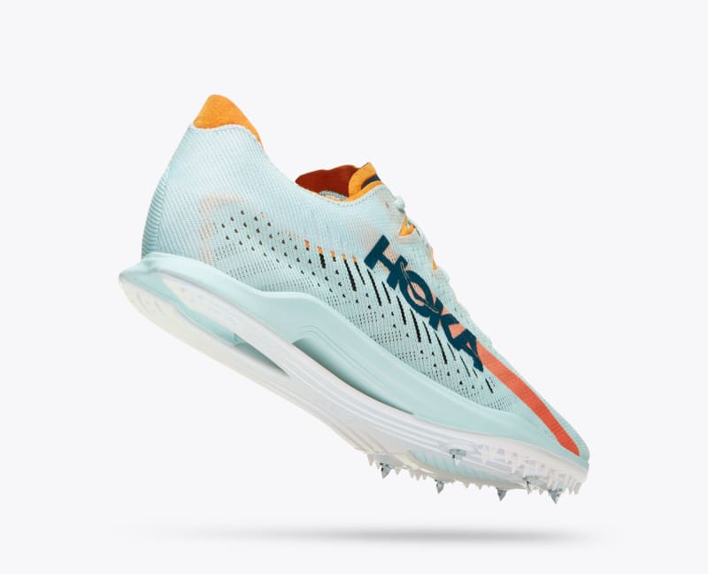 HOKA Cielo X MD Shoes in Blue Glass/Radiant Yellow