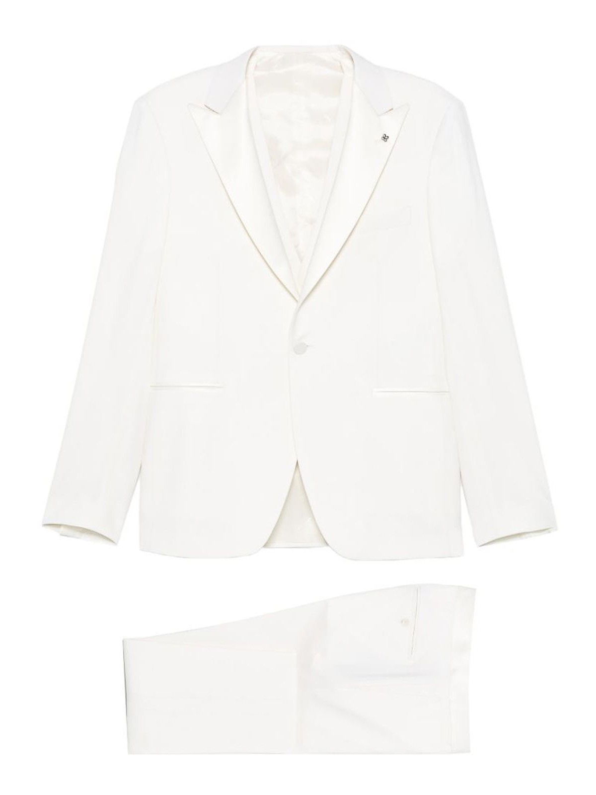White lightweight linen suit