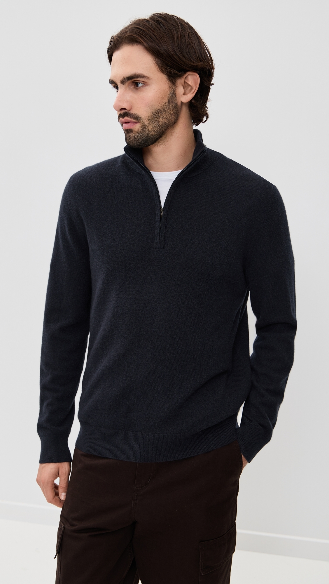 Cashmere Quarter Zip Sweater Coastal