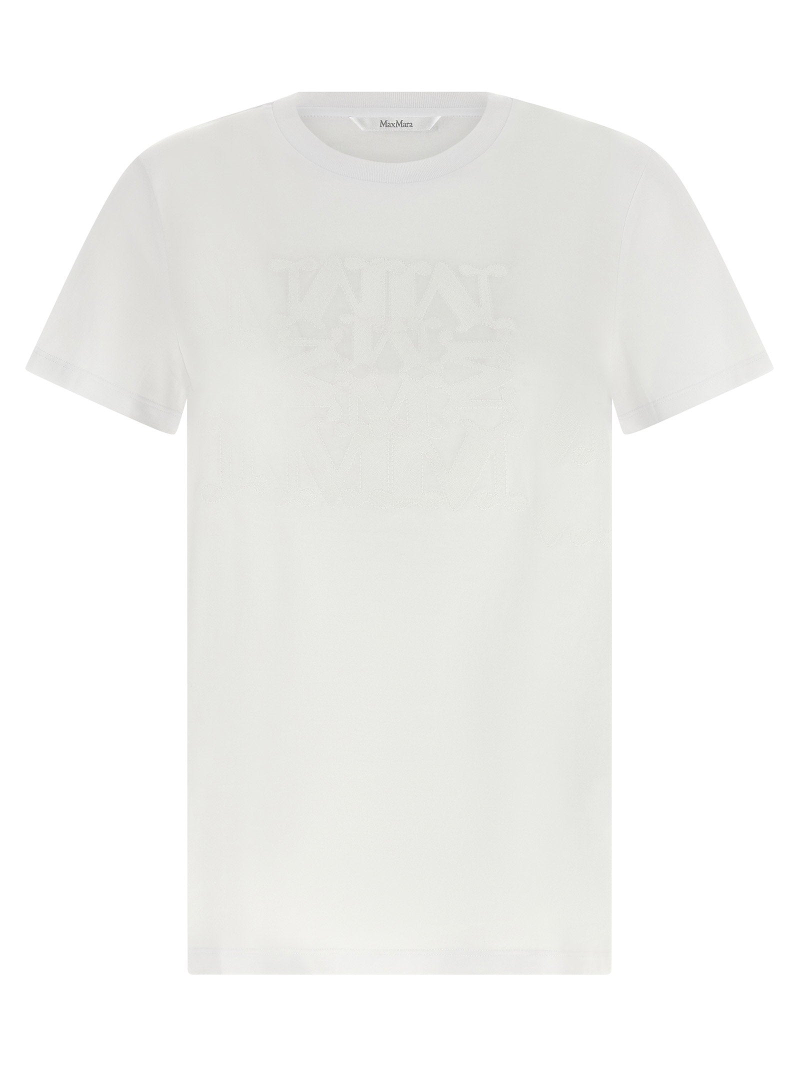 Tone-on-Tone Embroidered Logo T-shirt — White