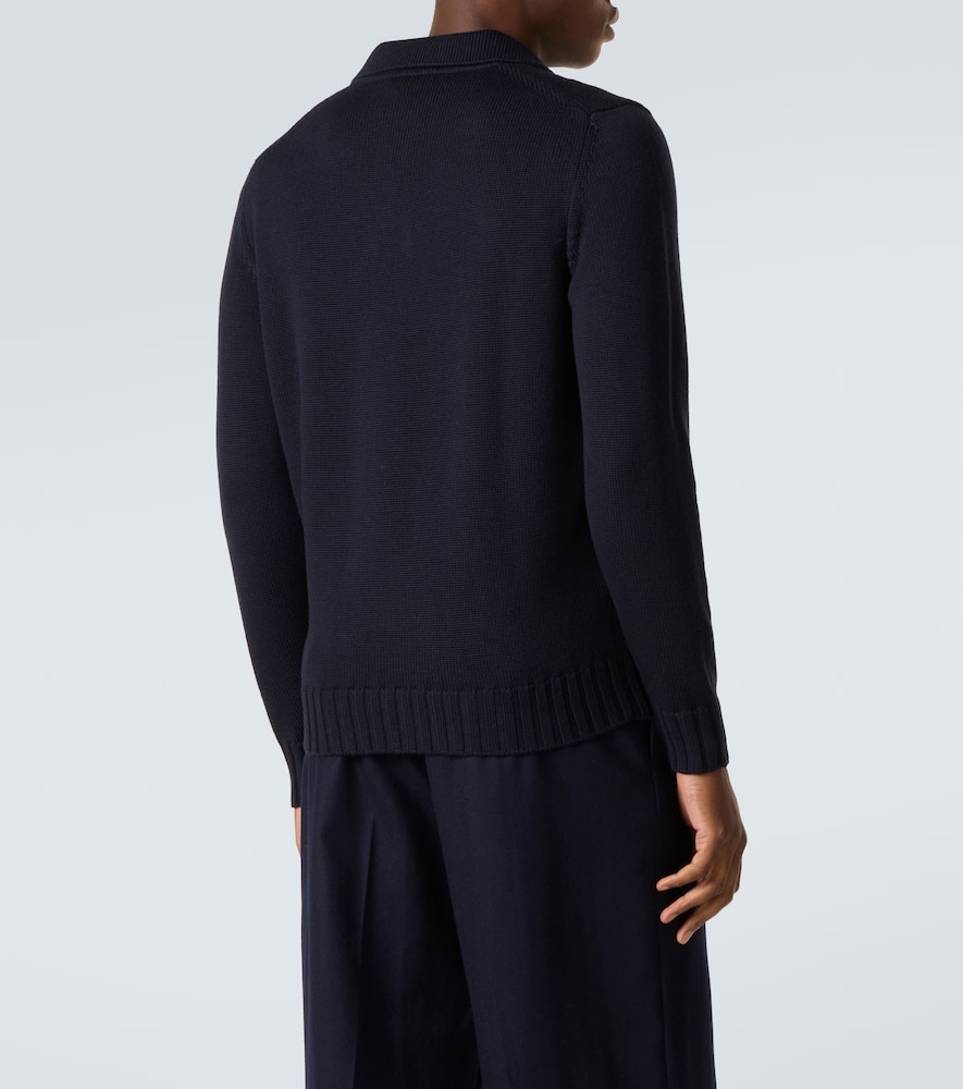 Wool polo sweater