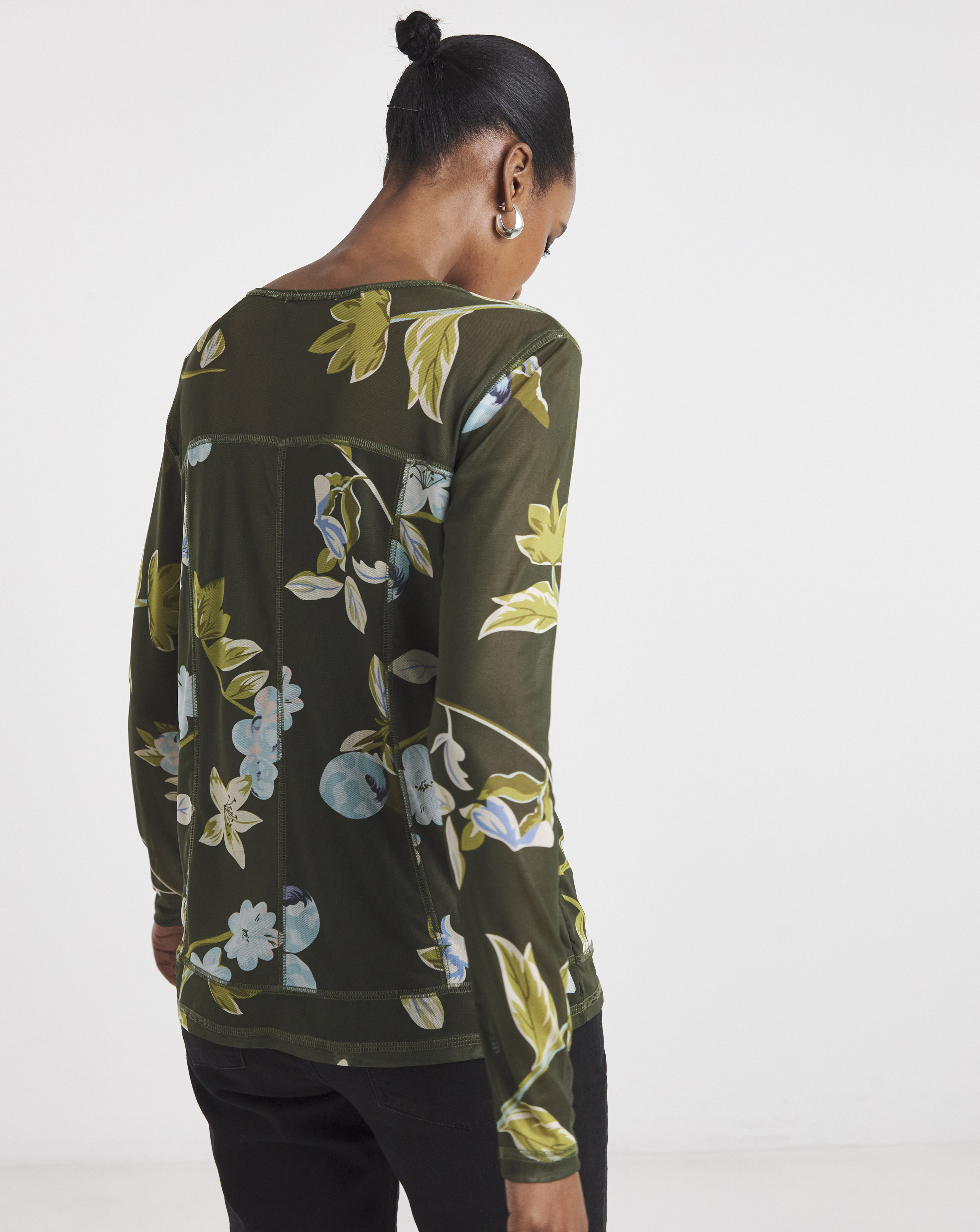 Joe Browns Khaki Long Sleeve Mesh Top
