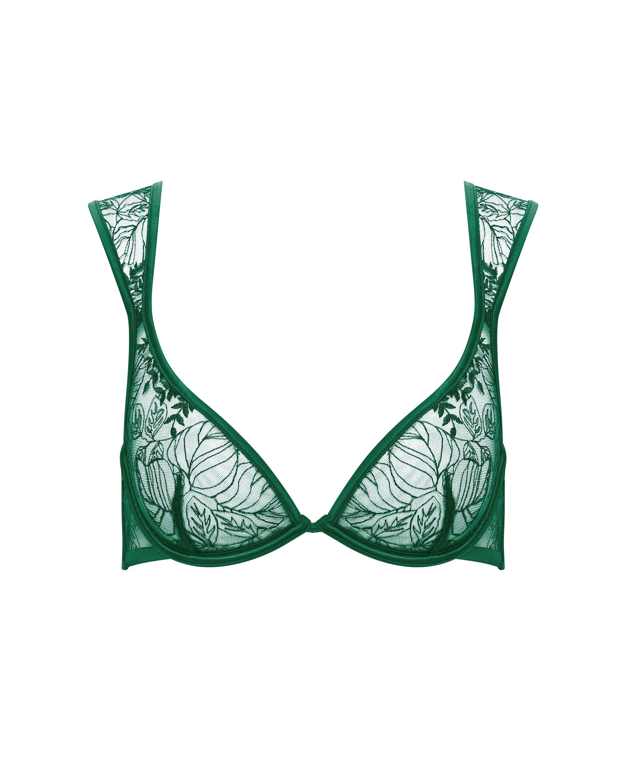 Bluebella Seraphim Embroidered Sheer Bra Green