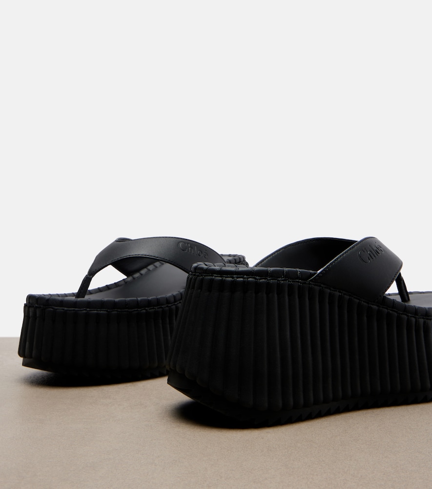Chloé Nama leather platform thong sandals