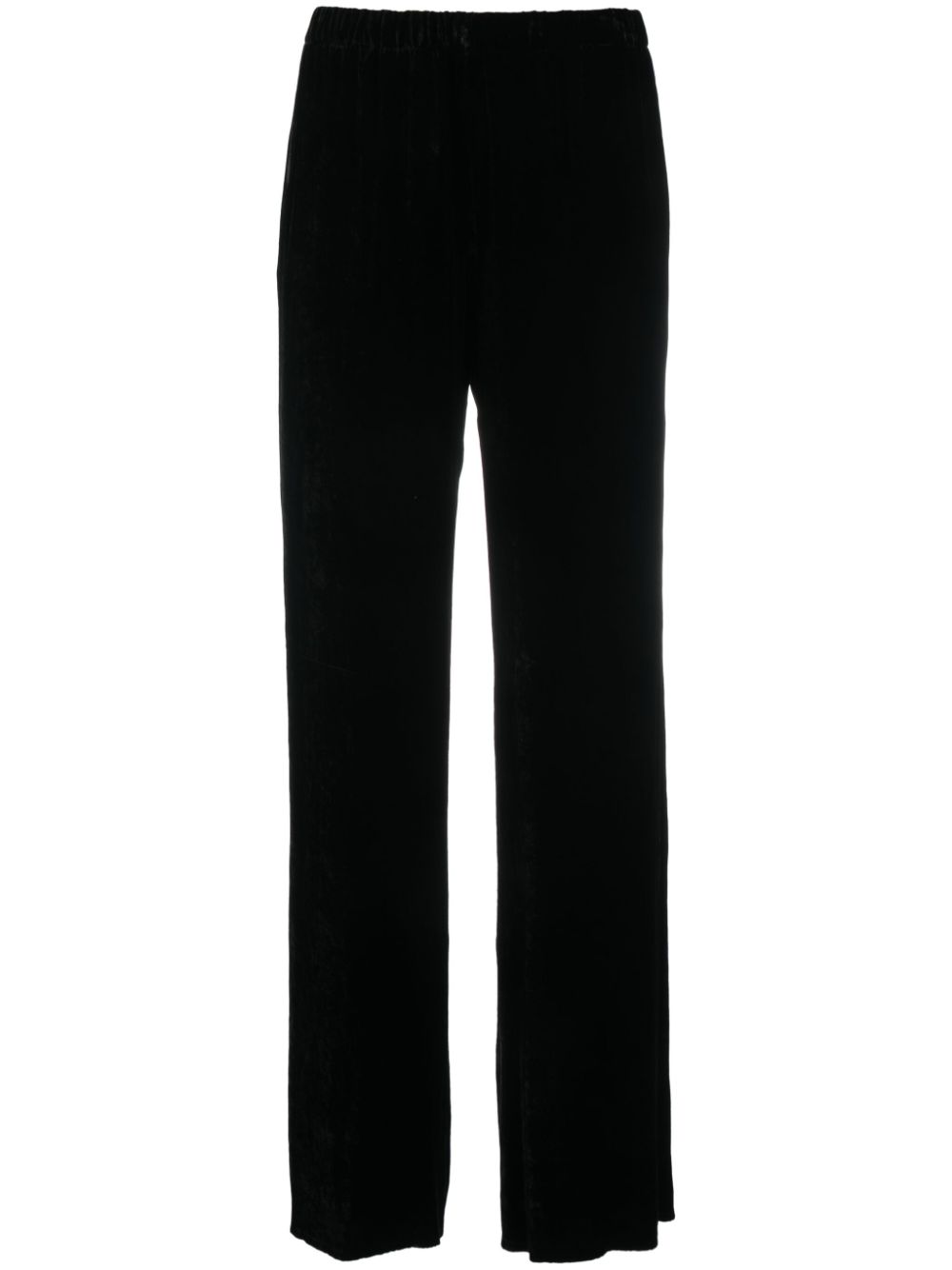 Velvet elasticated-waistband trousers - Blue