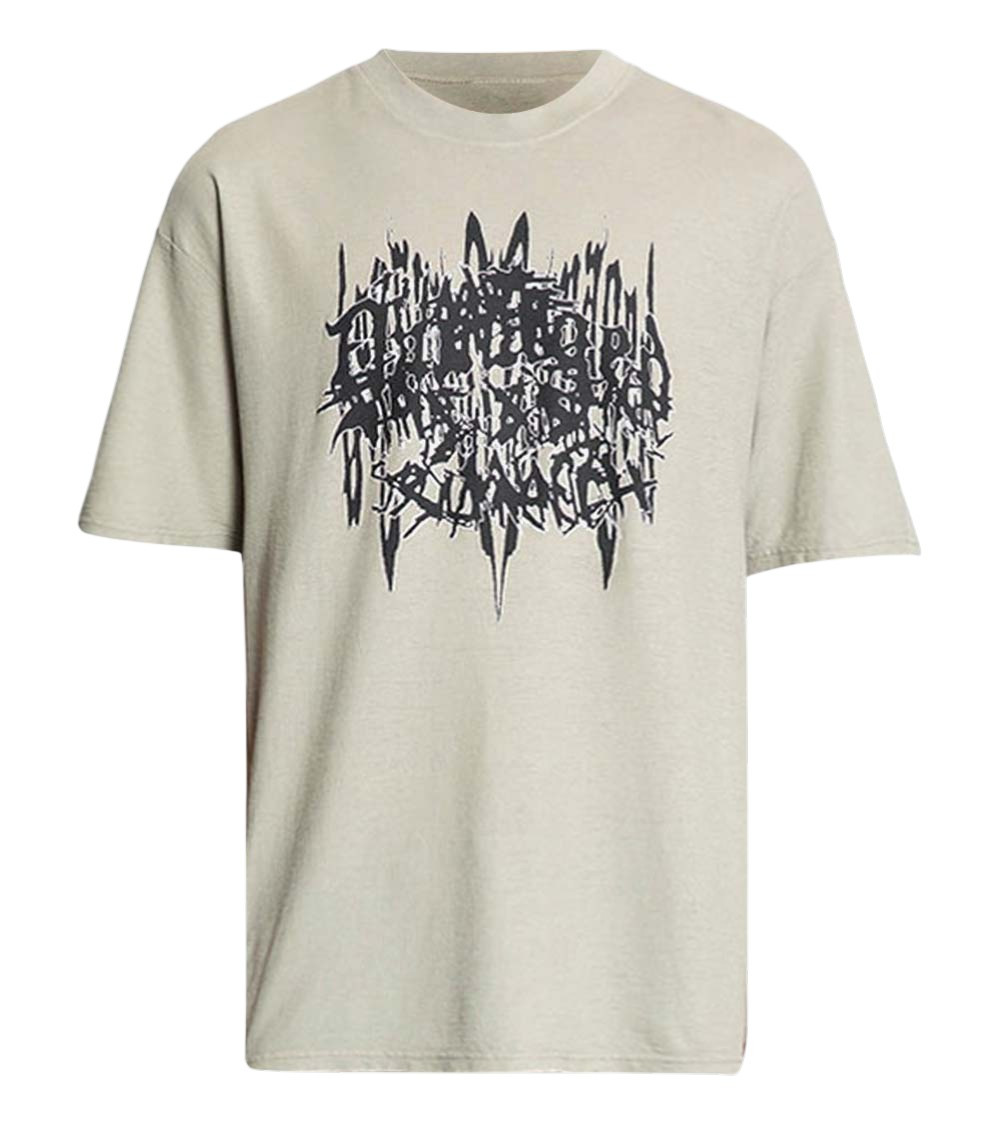 Beige Graphic Crew Neck T-Shirt