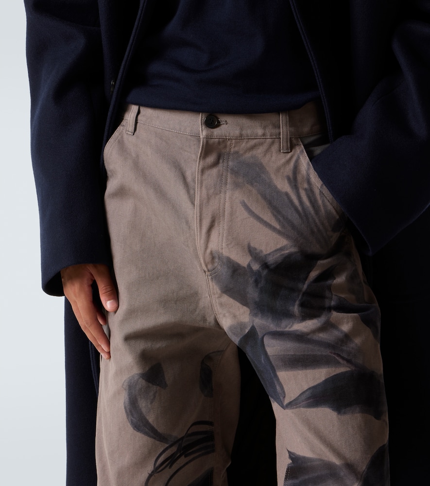 Printed cotton chinos