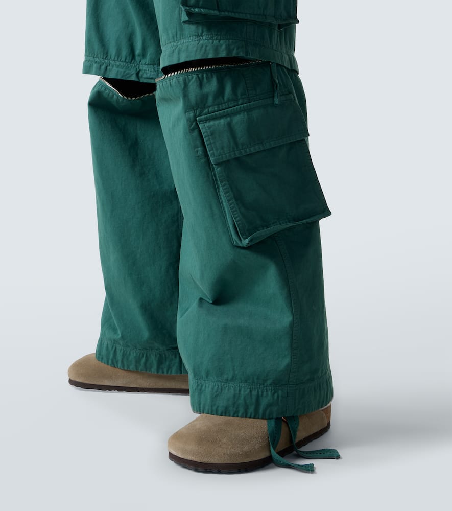 High-rise cotton cargo pants