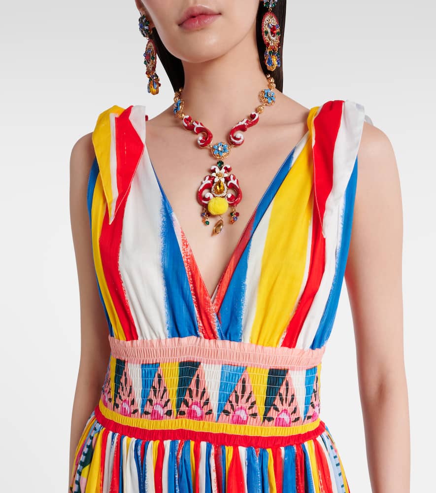 Striped cotton maxi dress