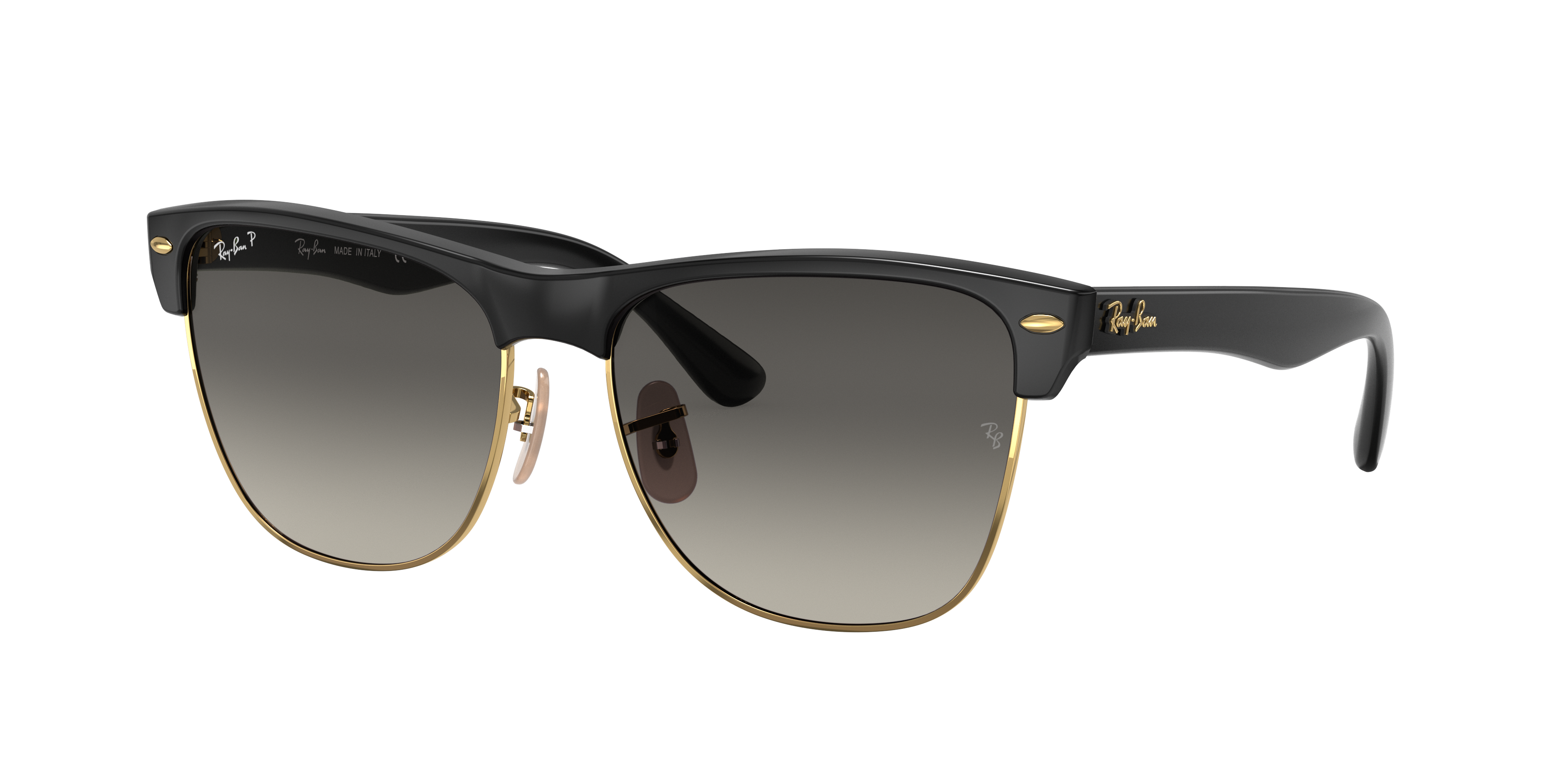 Ray-Ban Man Sunglass Clubmaster Oversized - Frame color: Black, Lens color: Grey Polarized