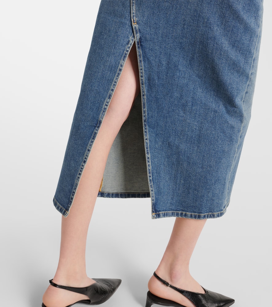 Altuzarra Grace paneled denim midi skirt