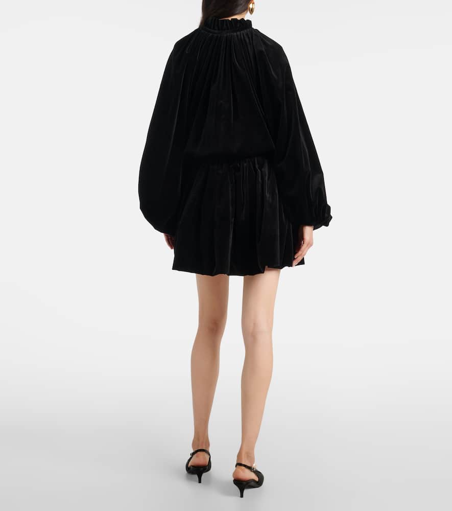 Cotton velvet miniskirt