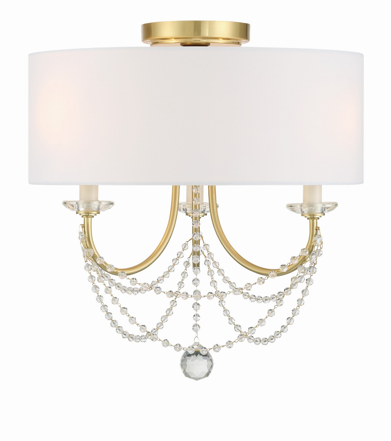 Aged Brass Semi Flush Mount from the Delilah Collection
