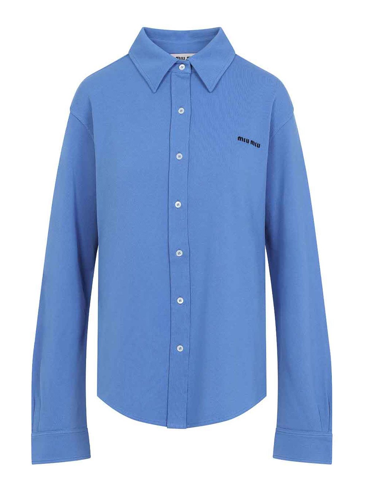 Cerulean blue piquet shirt