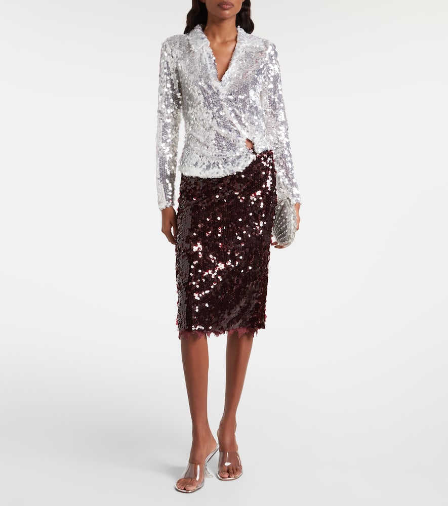 Opaline sequined midi skirt