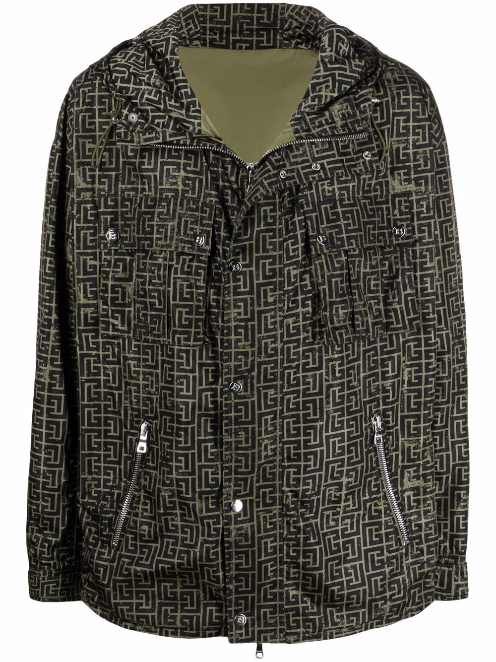 Repeat-logo parka - Green