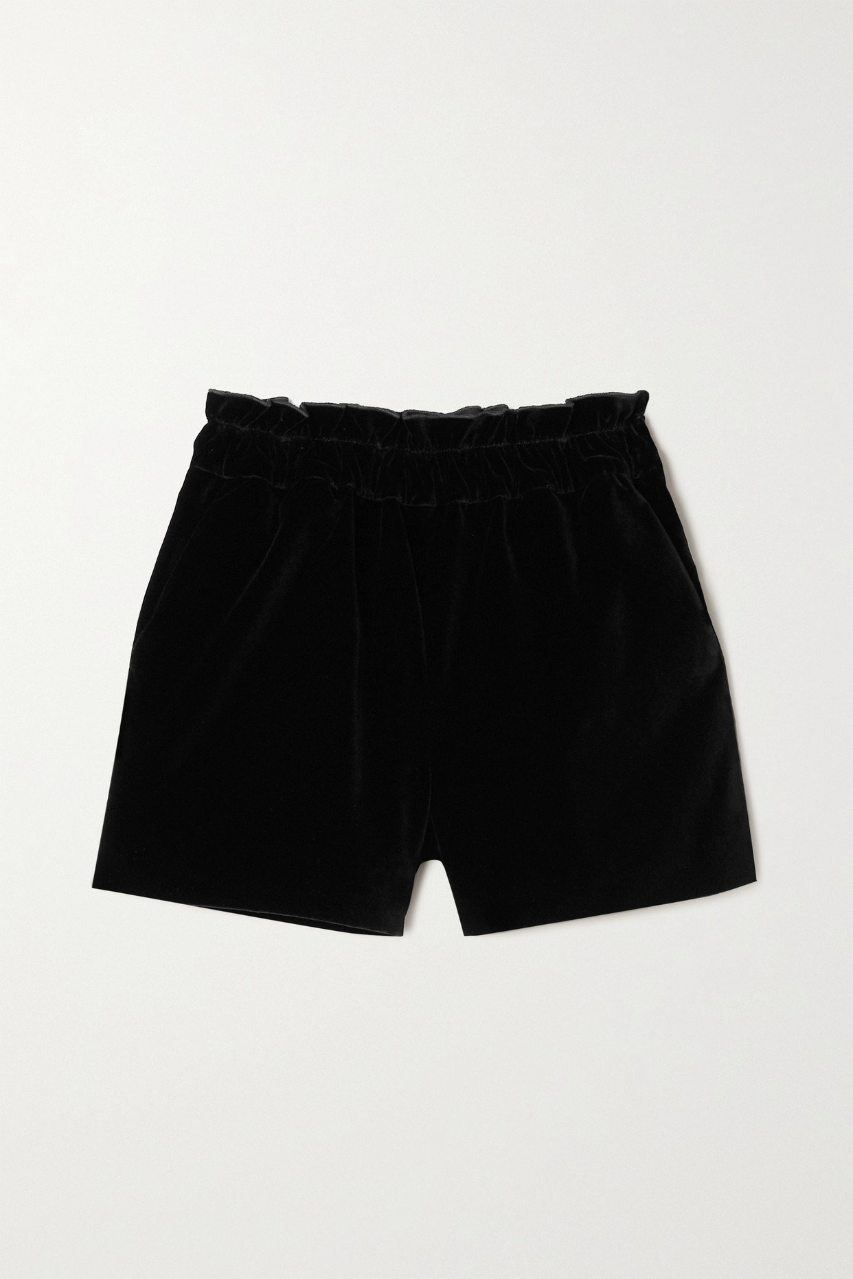 Cotton-blend Velvet Shorts - Black - IT36