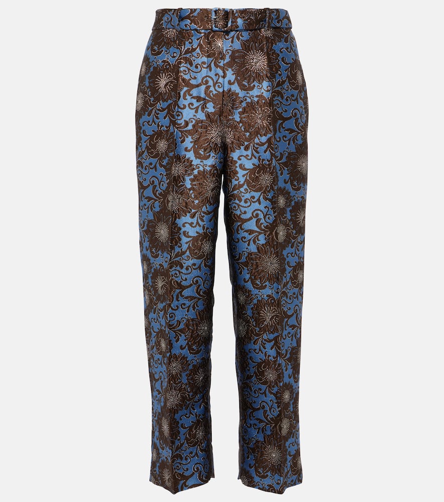 Elio floral jacquard straight pants