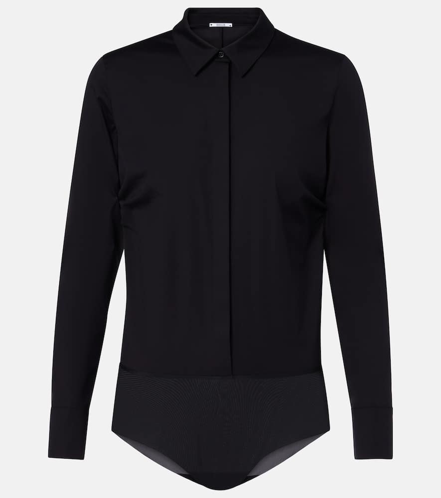 Cotton-blend poplin bodysuit