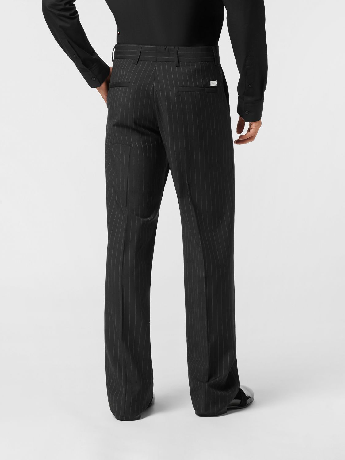 Slim Fit Pinstripe Cotton Tailored Trousers