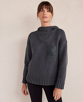 Ann Taylor Haven Well Within Cotton Blend Pocket Hoodie