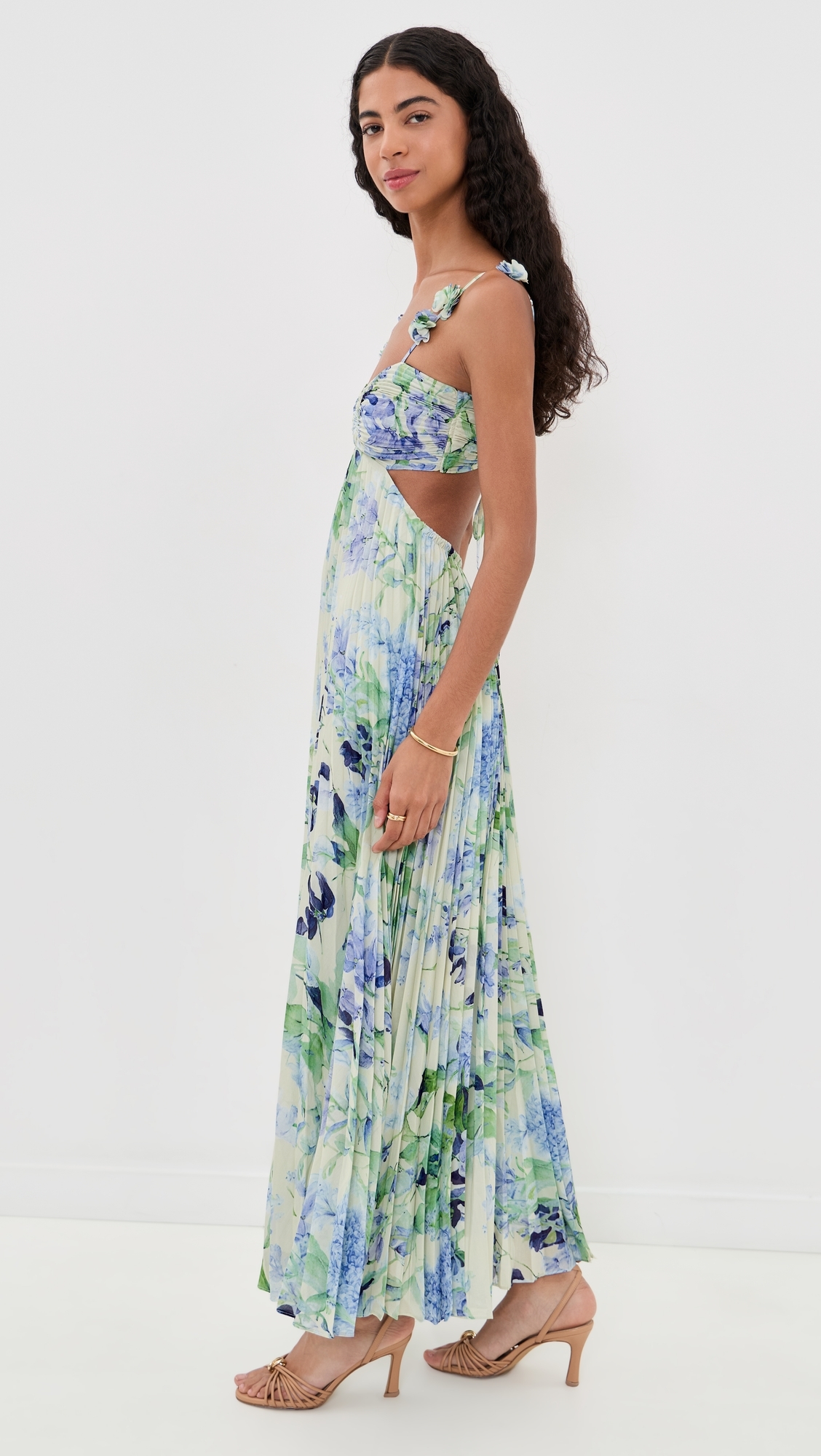 Emese Dress Green Blue Floral