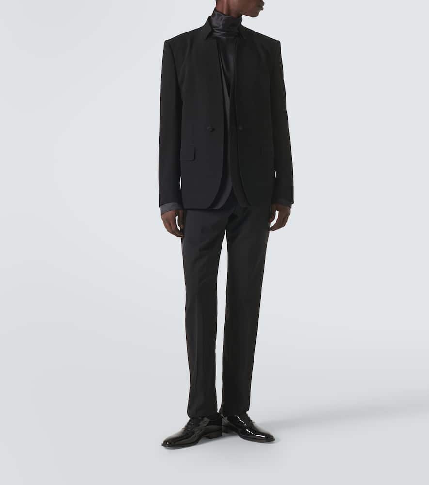 Wool-blend gabardine blazer