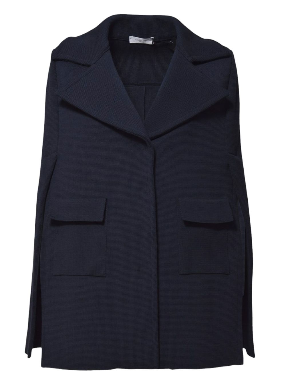 Wide-lapels cape - Blue