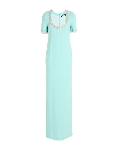 Woman Maxi dress Light green Size 10 Polyester, Glass, Plastic