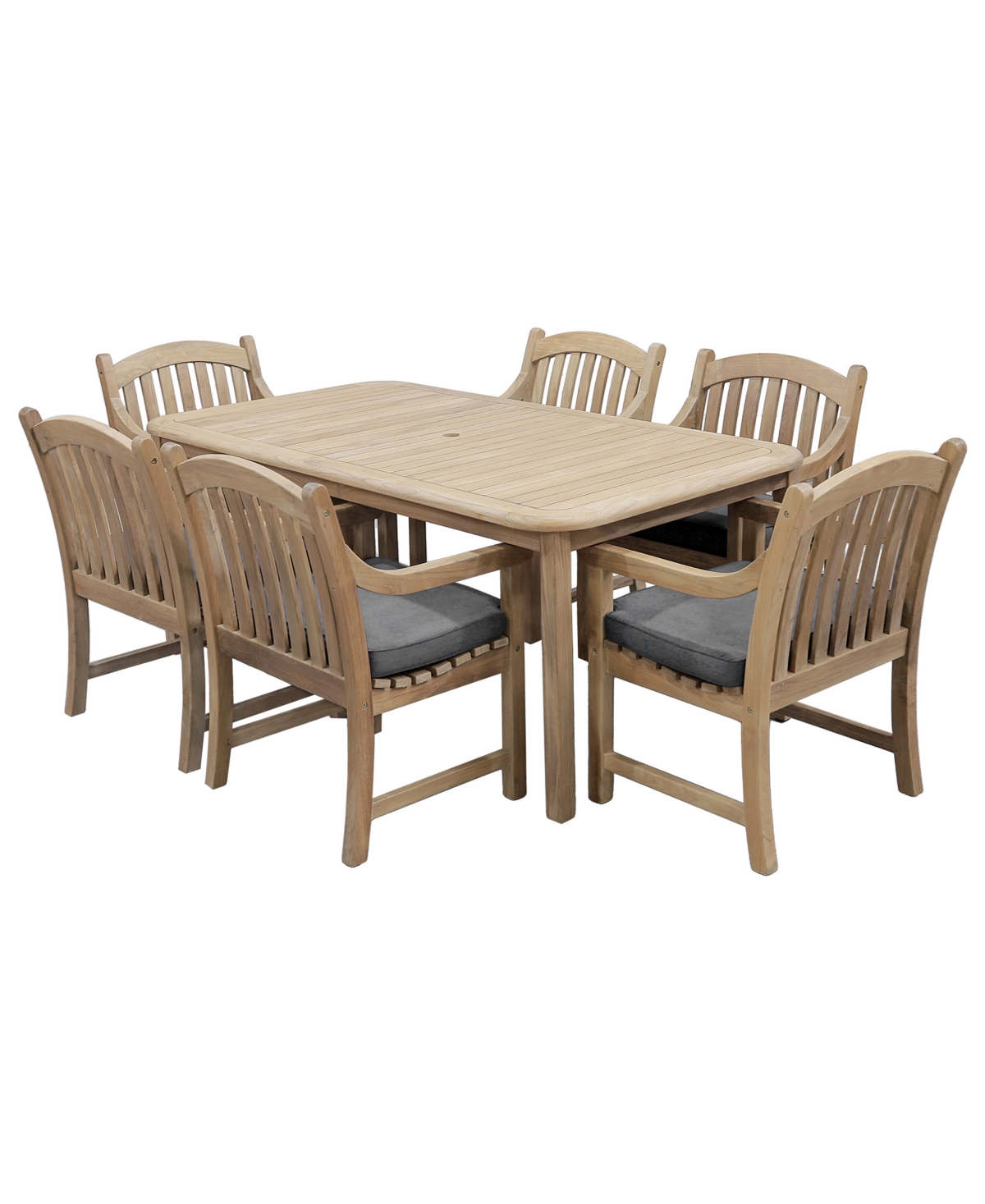 "Bristol 118"" Rectangle Extension Outdoor Dining Set (Table and Dining Chairs), Created for Gray"
