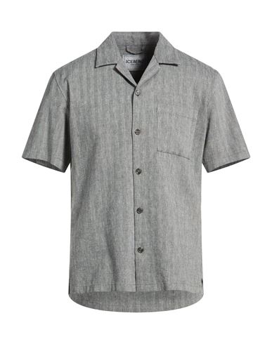 Man Shirt Black Size L Cotton, Linen, Elastane