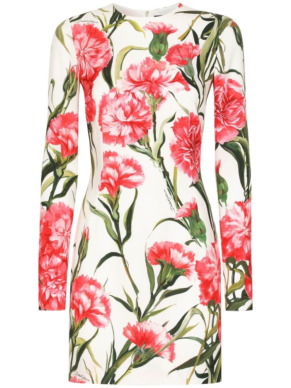 All-over floral-print minidress - White