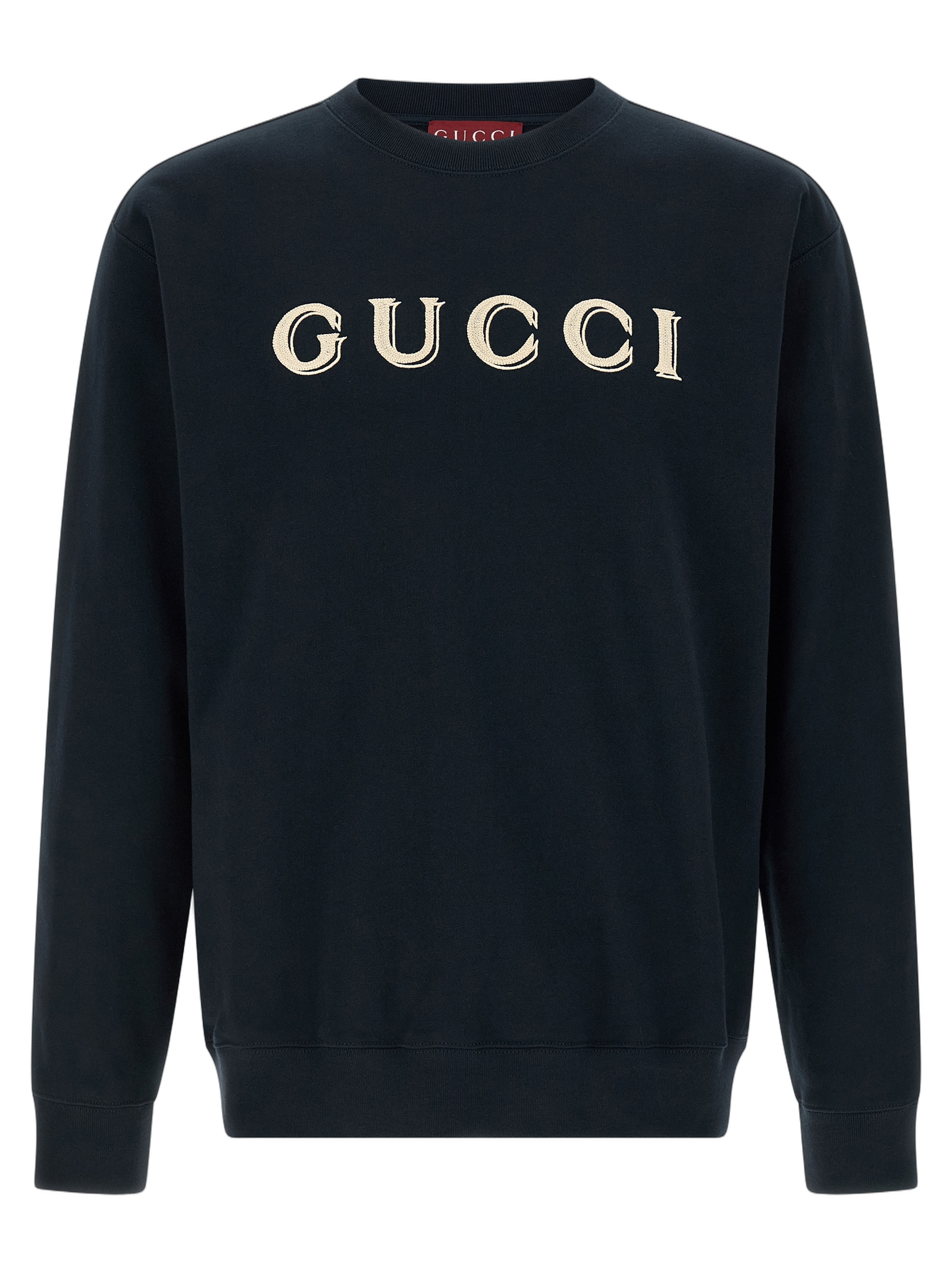 Logo-Embroidered Cotton Sweatshirt — Black