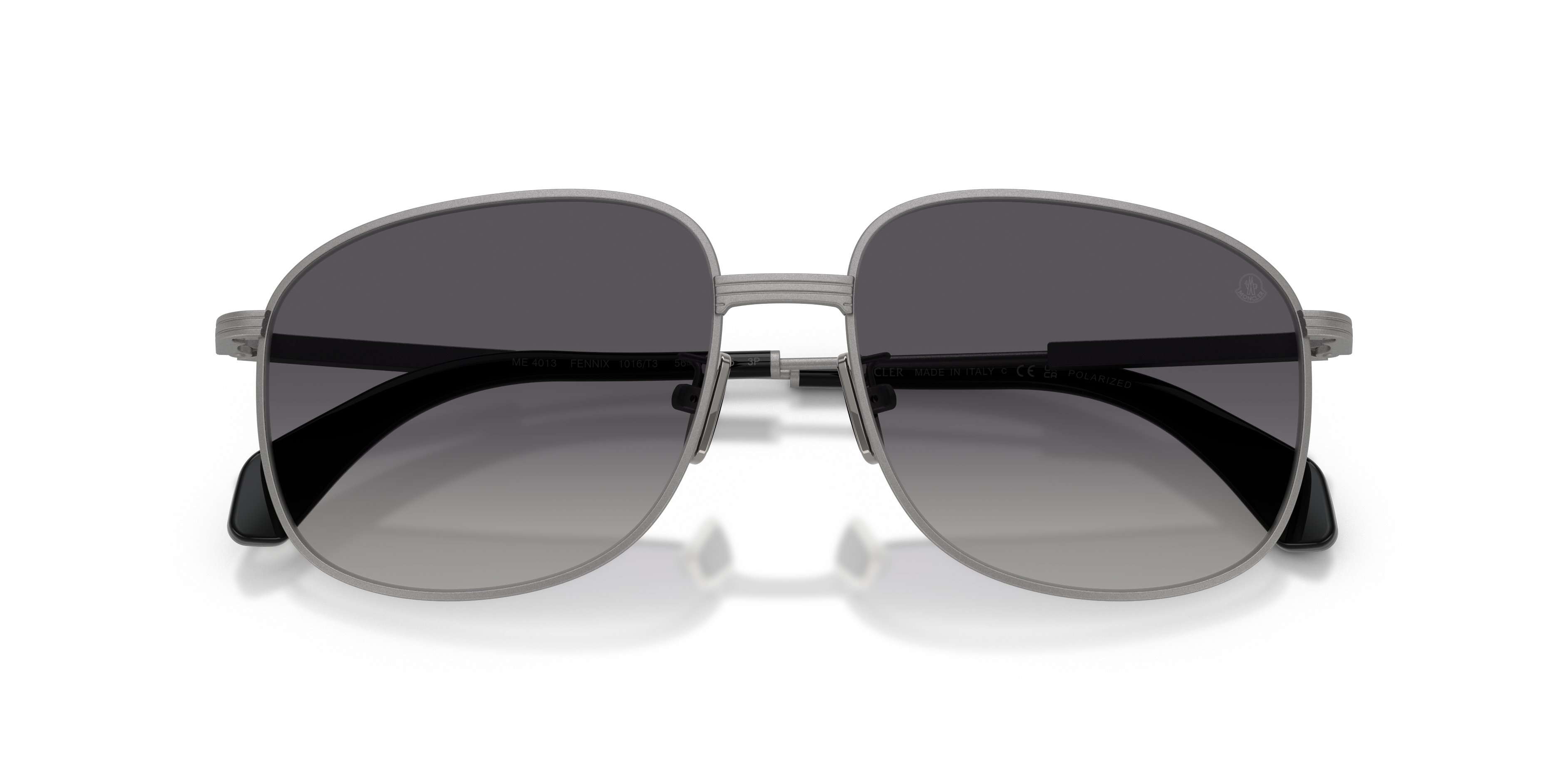 Moncler Unisex Moncler ME4013 FENNIX 1016T3 Gafas de sol Acero Gris Gris Piloto Polarizado
