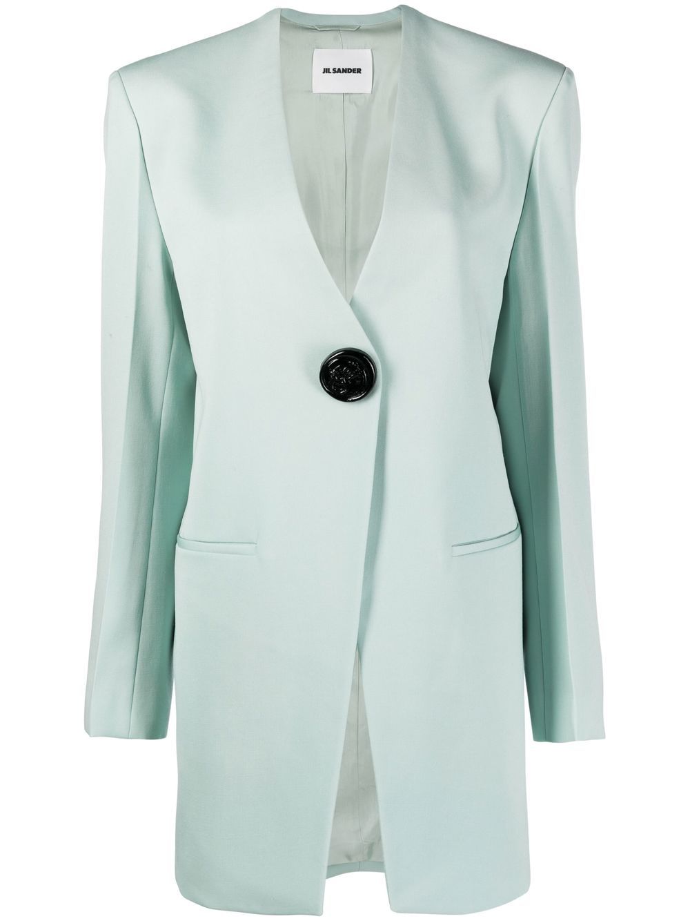 Single-button wool blazer - Green
