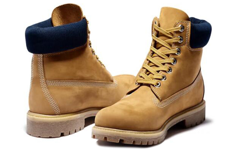 6 Inch Premium Waterproof Boots 'Wheat Nubuck Blue Collar'