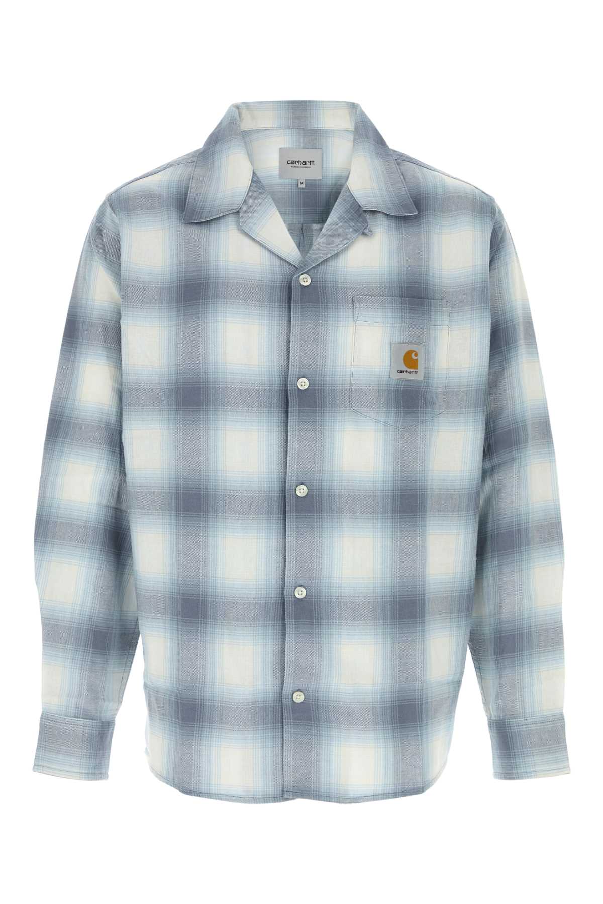 Cotton Twill Check Shirt — Blue