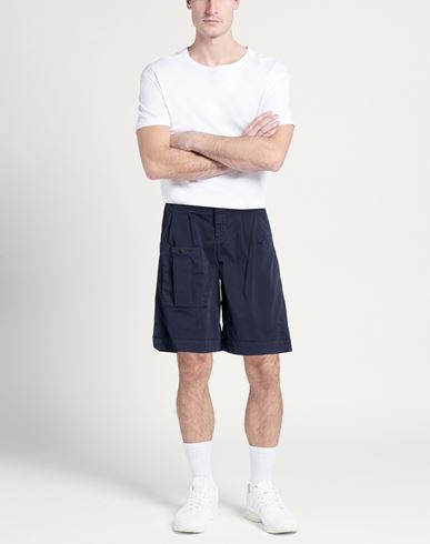 Man Shorts & Bermuda Shorts Navy Size 25 Cotton, Elastane