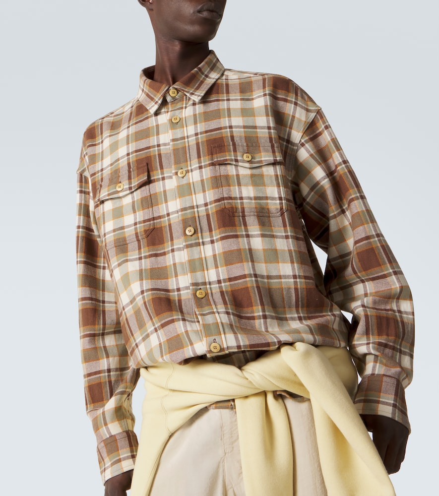 Lumber plaid wool and linen shirt
