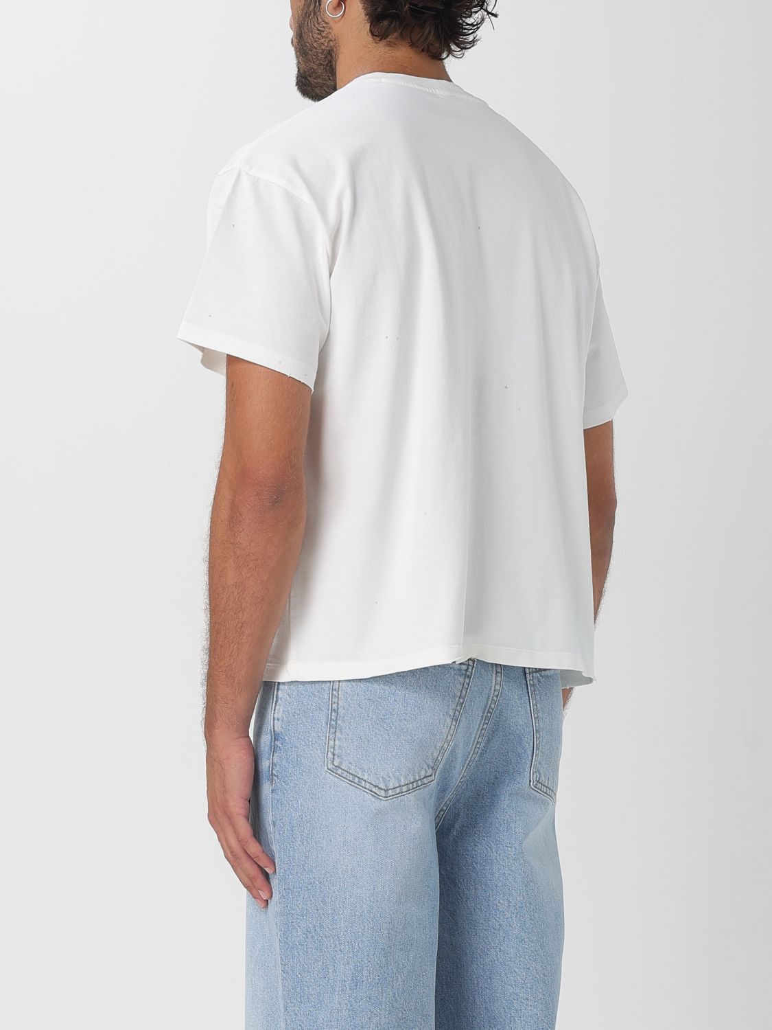 Recto dyeing destroyed T-shirt - White